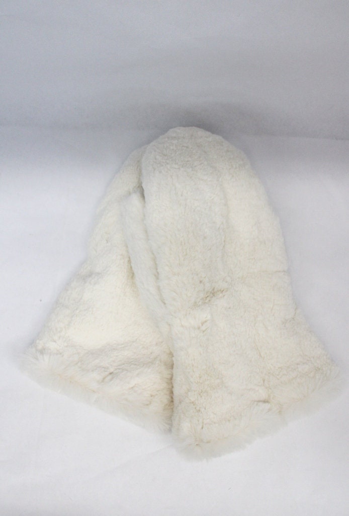 Wool Rabbit Sheared Brand New White Sheared Rabbit Both Sided Fur Mittens Mitts Men Man ...