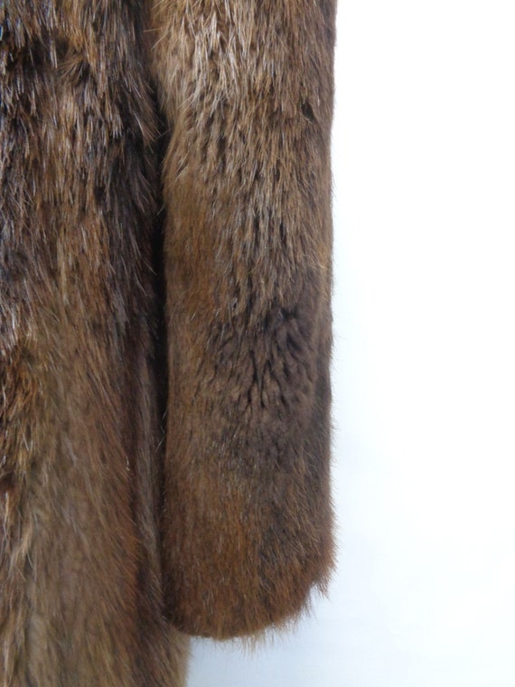 Mint Brown Beaver Fur Coat Jacket Women Woman Siz… - image 4