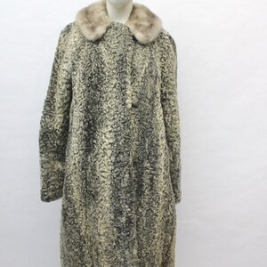 Scrap Item: Gray Lamb Astrakhan & Mink Fur Coat Jacket Arts Crafts