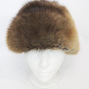 Mint Natural Brown Muskrat Fur Hat W/pompom Women Woman Size  display picture 1
