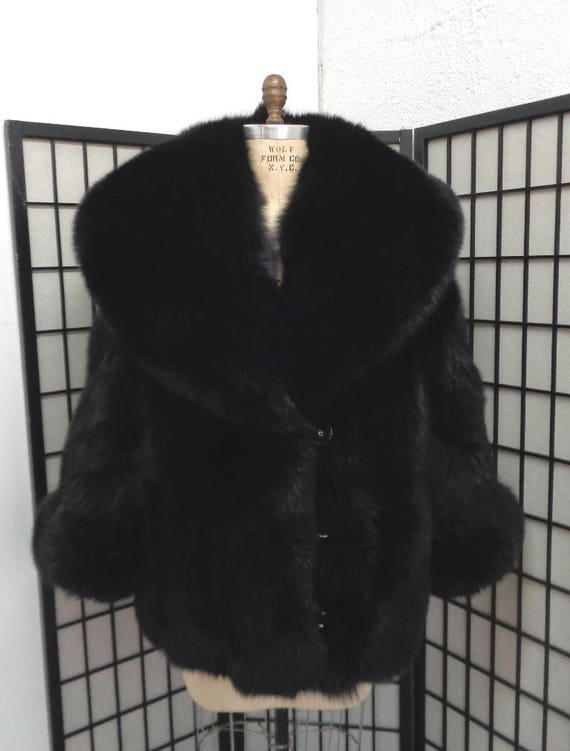 Nuevo negro piel de zorro chaqueta abrigo mujer mujer tamaño todo hecho -   México