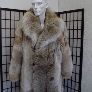 Brand new natural coyote fur jacket coat for men man size all custom made