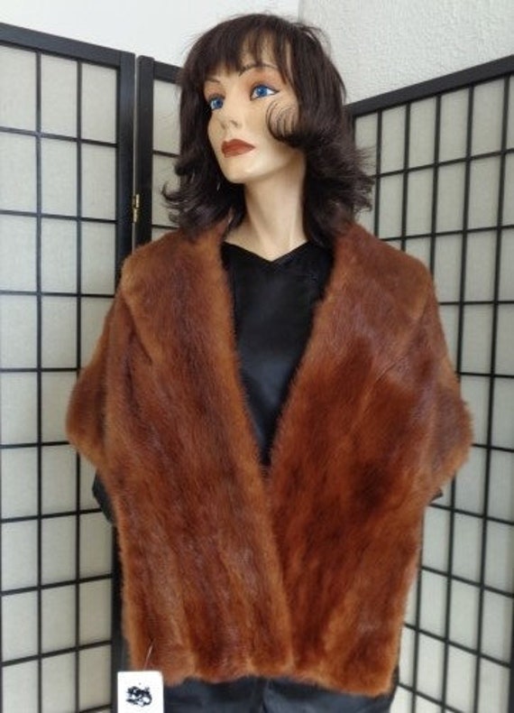 Mint Chinese Mink Fur Stole Wrap Scarf Woman Wome… - image 1