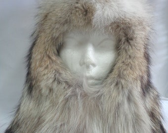 Brand new Coyote fur face mask balaclava hat hood for women men size all custom made