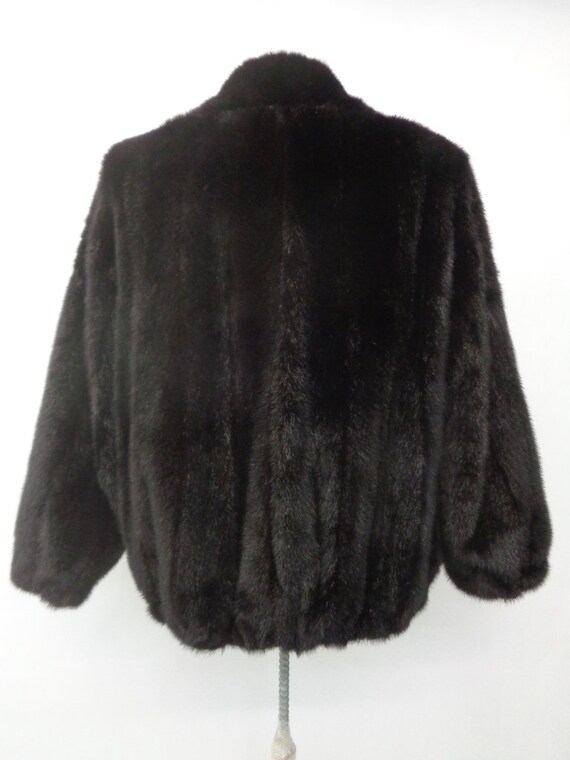 Black mink bomber jacket discount