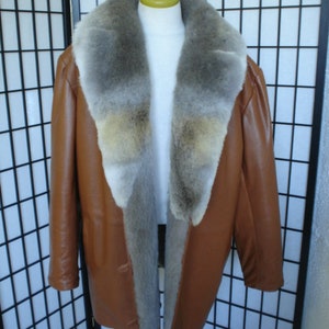 Brand New Leather & Coyote Fur Coat Jacket Men Man Size All