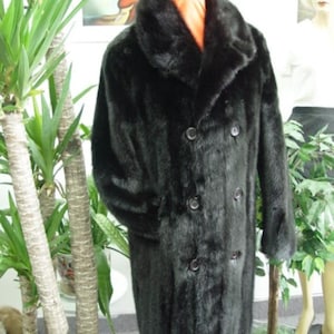 New Refurbished Canadian Plain Black Mink Fur Coat Jacket Men Man Size All