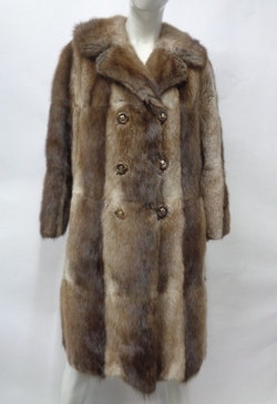 Mint Natural Brown Muskrat Fur Coat Jacket Women W