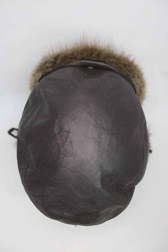 Showroom New Brown Muskrat Fur & Leather Hat Men Man Size 22  display picture 1