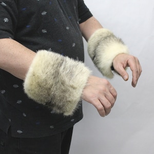 Refurbished New Canadian Cross Mink Fur Cuffs Bracelets Women Woman Men Man