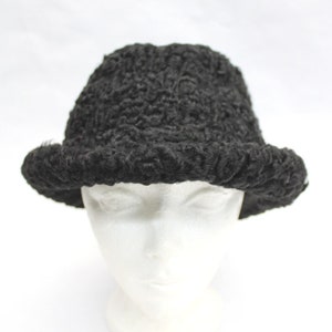 Refurbished New Black Lamb Fur Hat Cap Men Man Women Woman Size All
