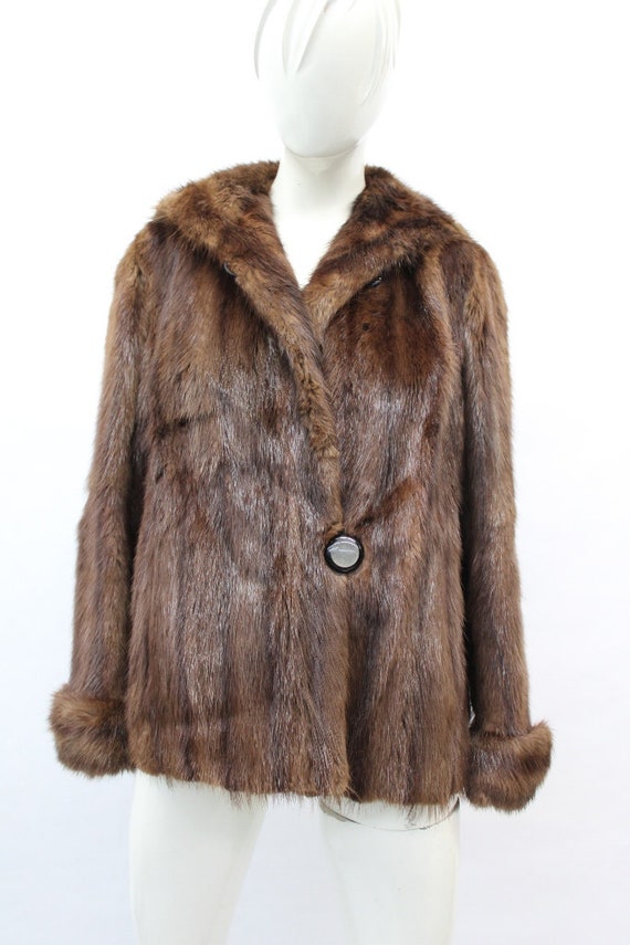 Scrap Item: Brown Muskrat Fur Jacket Arts & Crafts