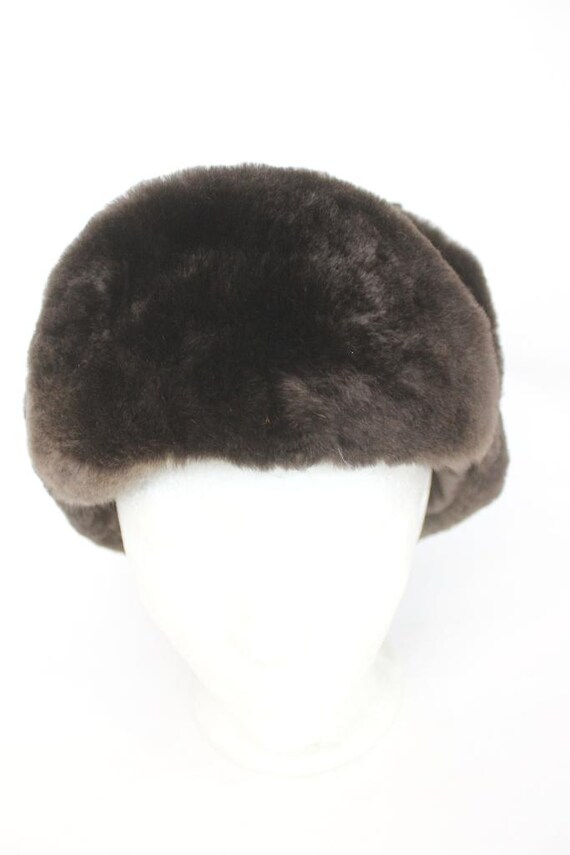 Vintage Sheared Beaver and Leather Hat Sheared Beaver Trapper Hat for Men | Beaver hats  main image 4