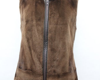 Uitstekend geschoren donker ranch nertsenbontvest dames dames maat 4 klein