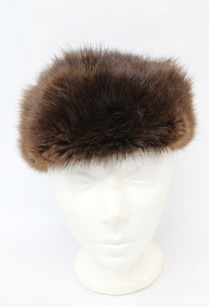 Excellent Brown Muskrat Fur Hat Women Woman Size All - Etsy display picture 1