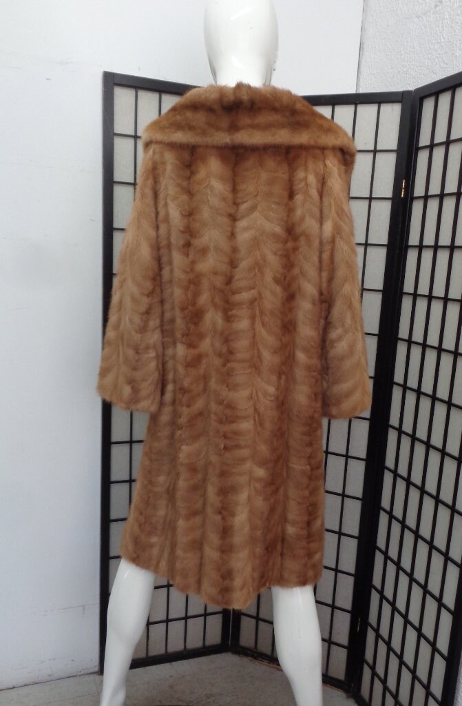 優れたカナダ産パステルミンクファーコートジャケット女性サイズ6S