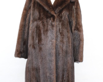 ダークブラウン ランチミンクコート 改装された新しいダークランチミンクファーケープマントコートメンズ