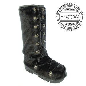 Brand New Black Arctic Beaver Fur Winter Rebelle Boots Boot Women Woman image 1
