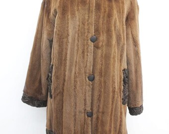 Women's Sz 12 Natural Demi-buff Mink Fur Coat Jacket MINT+