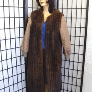 Scrap Coat: Damage Brown Opossum Opposum Fur Coat W/ Cloth