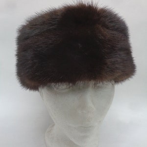Refurbished New Canadian Dark Ranch Mink Fur Headband Women Woman Size All
