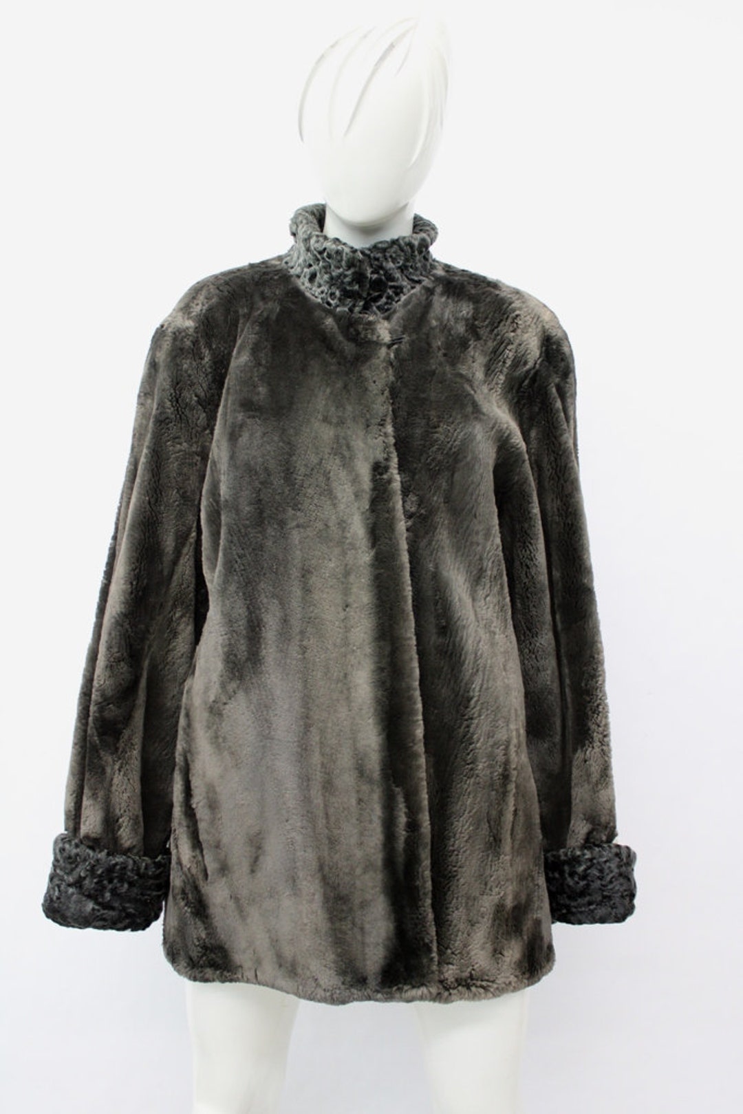 Excellent Gray Sheared Beaver & Lamb Fur Coat Jacket Women Woman Size 810 Etsy