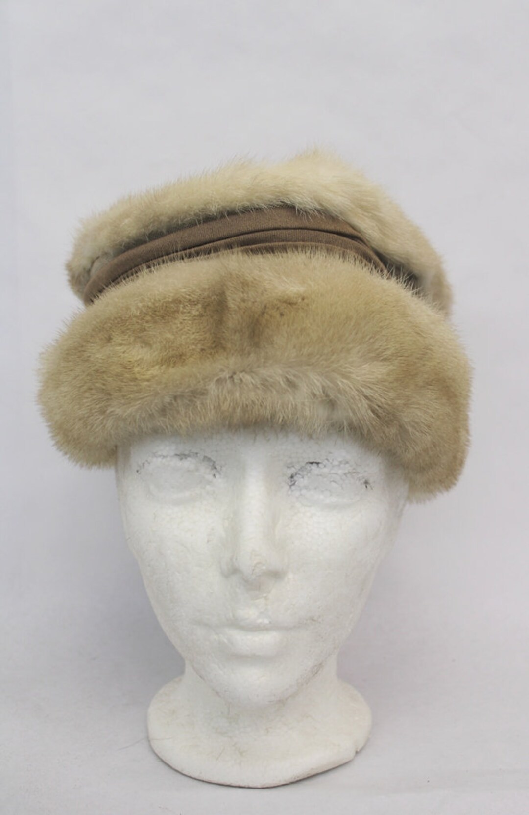 EXCELLENT CANADIAN PEARL MINK FUR HAT CAP WOMEN WOMAN SIZE ALL Raylene Crystal Fox Fur Roller Hat with Mink Top  main image 3