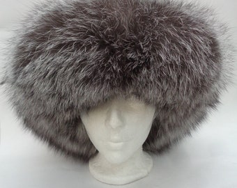 Ranch MINK Beret w/Silver FOX, Size XXL, Certified Vintage Fur Ranch MINK Beret w/Silver FOX, Sz XXL, Certified Vintage Fur  main image 2