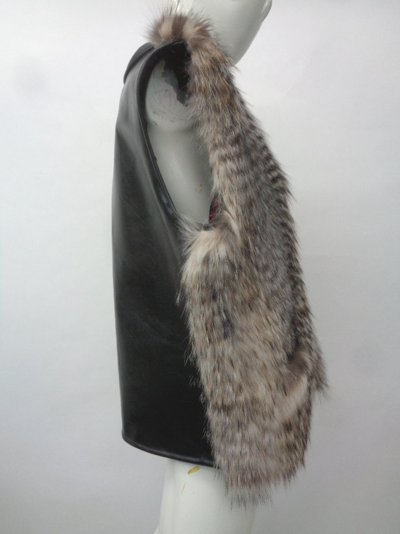 Showroom New Badger Fur /& Leather Vest Women Woman Size 6 Small