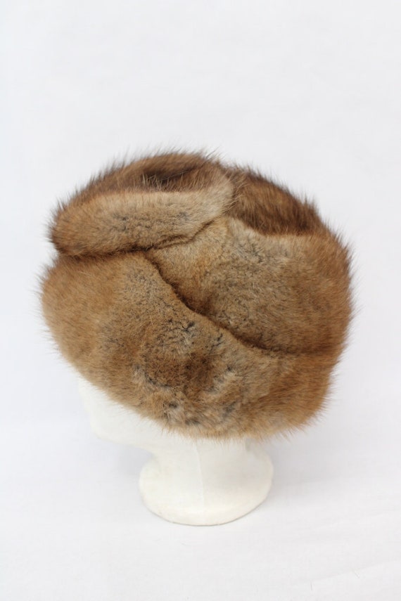 Mint Brown Muskrat Fur Hat Women Woman Size All - image 4