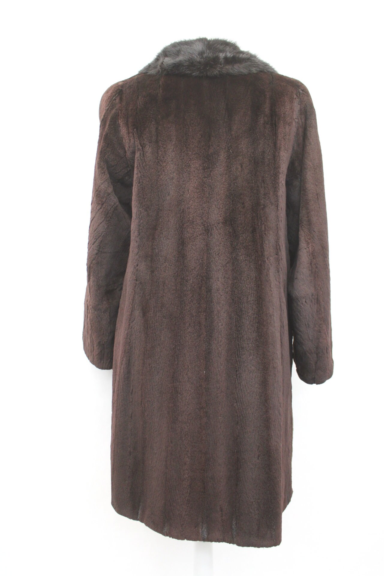 優れたブラウンのミンク毛皮コートジャケット女性サイズ4S