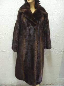 素晴らしい天然北極ビーバー毛皮コートジャケット女性用サイズ10