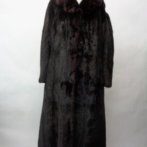 Kurtka z futra z norek Mint Canadian Dark Ranch Mink Fur Coat Women Rozmiar 4 Petite