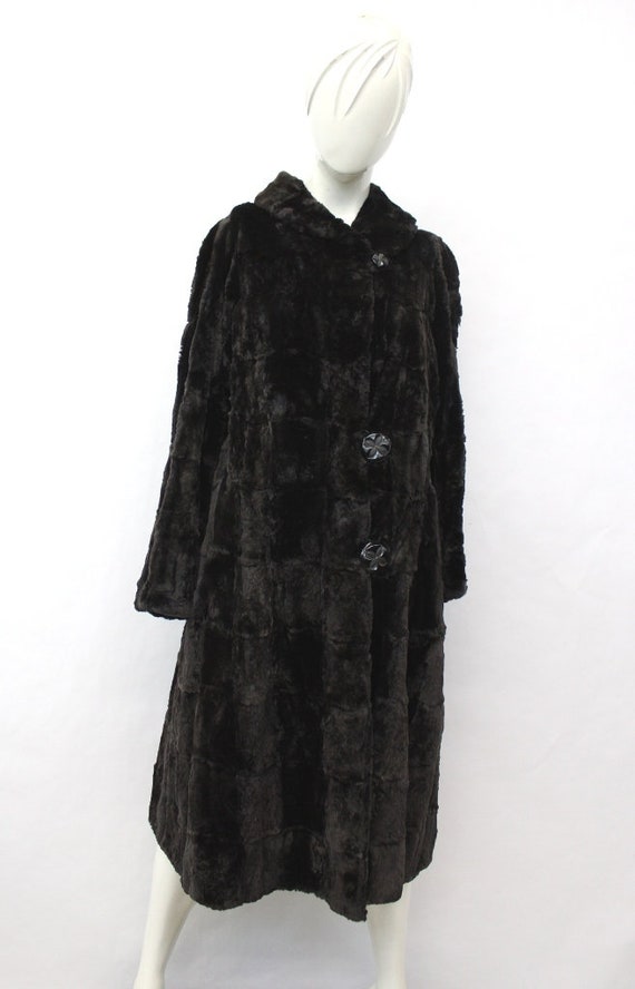 Mint Dark Brown Sheared Muskrat Fur Coat Women Wom