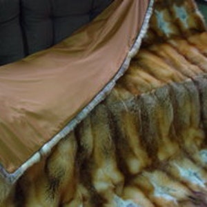 Brand New Red Fox Fur Blanket Throw Bed Sofa Cover Rug Size 92 X 92 image 4