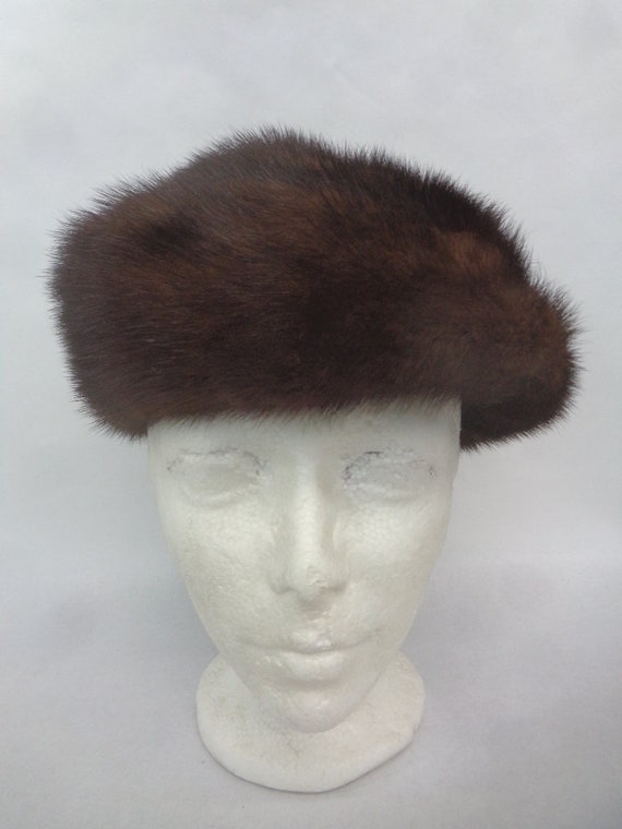 Excellent Canadian Dark Ranch Mink Fur Hat Cap Women Woman  display picture 3