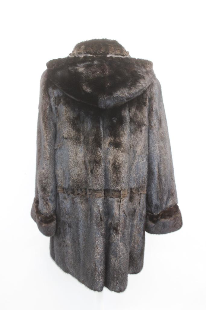 優れたカナダ産ダークランチブラウンミンクファーコートジャケット