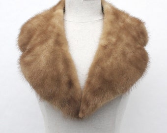 Mint Canadian Pastel Mink Fur Notch Collar Scarf Wrap Women Woman