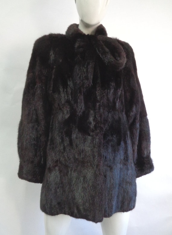 Mint Dark Brown Muskrat Fur Coat Jacket Women Woma