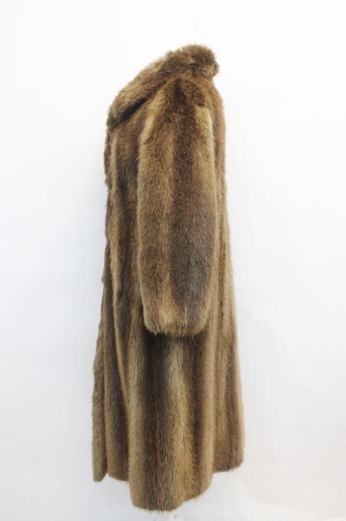 Excellent Canadian Long Haired Beaver Fur Coat Jacket Women Woman