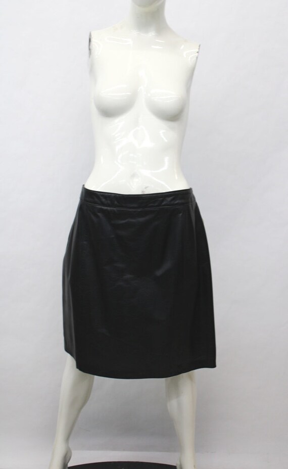 Plus size genuine shop leather skirt