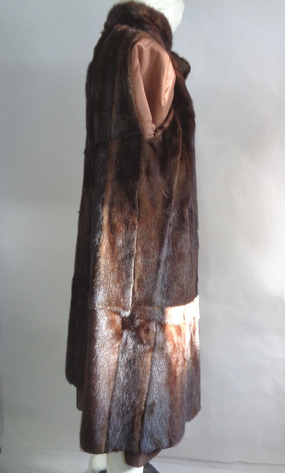 Excellent Dark Ranch Mink Fur Lined Lining Raincoat Coat Women