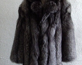 Brand New Canadian Hooded Silver Fox Fur Coat Jacket Men Man Size All