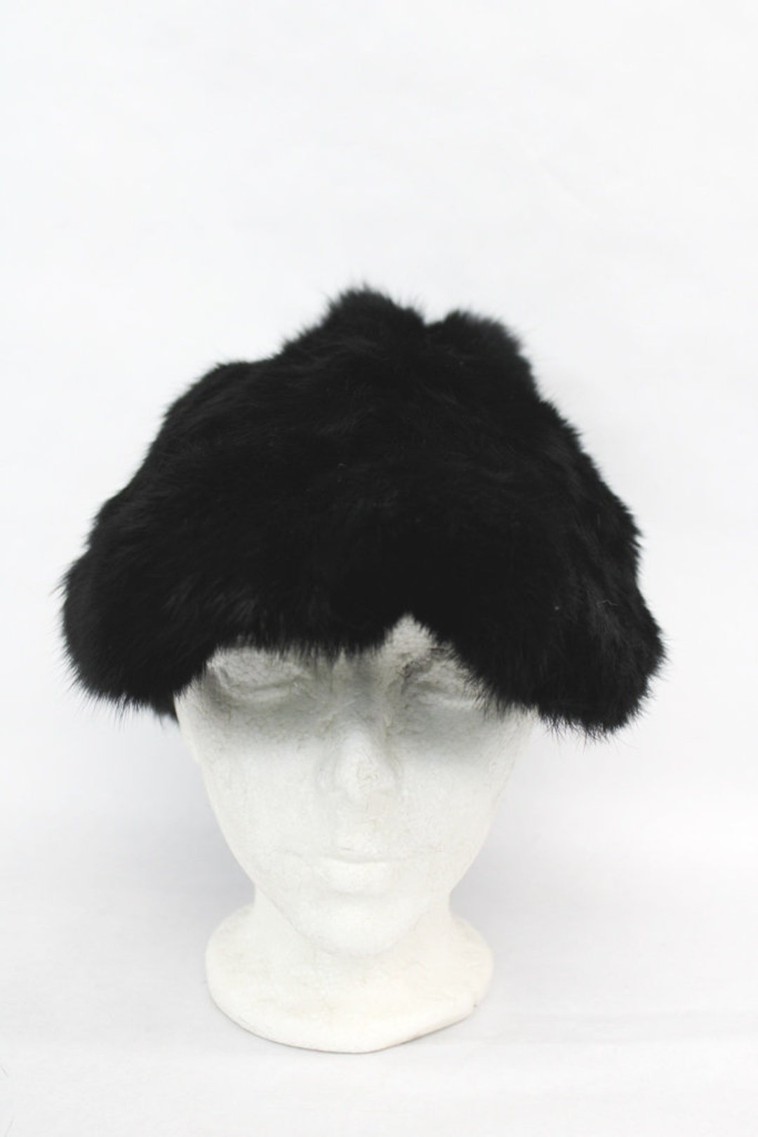 Excellent Black Rabbit Fur Hat Cap Women Woman Size All - Etsy display picture 2