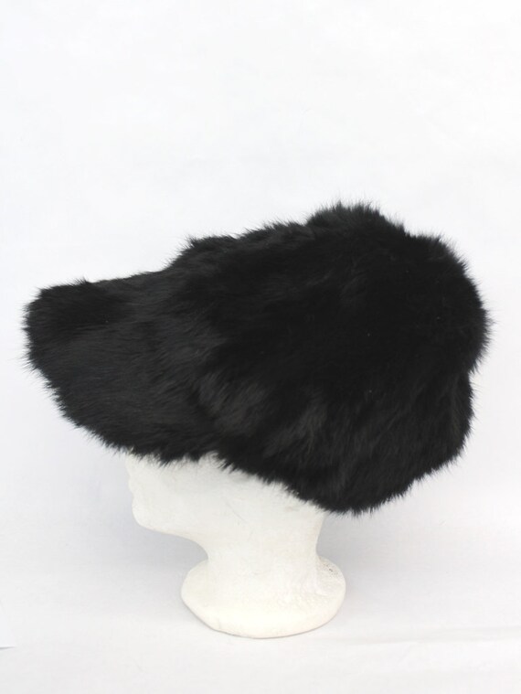 EXCELLENT BLACK SHEARED RABBIT FUR HAT CAP WOMEN WOMAN SIZE ALL NEW LINING! Excellent Black Sheared Rabbit Fur Hat Woman Women Size All  main image 4