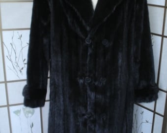 Brand New Black Canadian Plain Mink Fur Coat Jacket Men Man