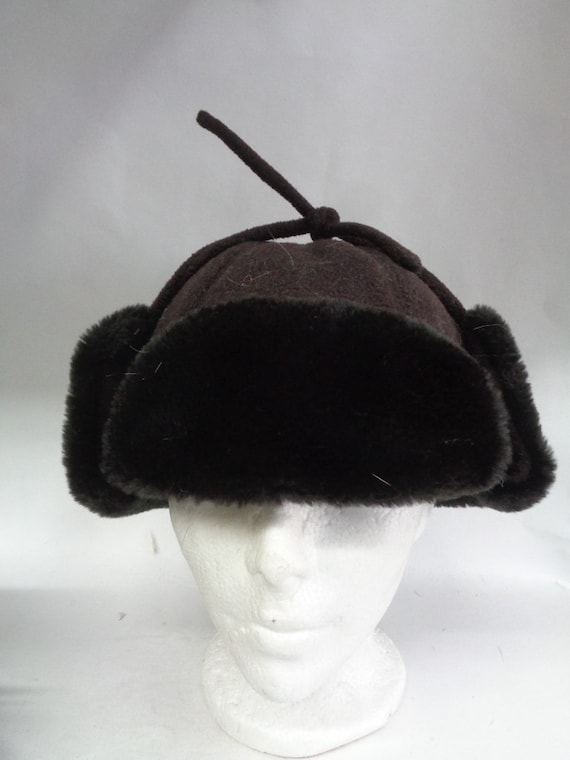 MINT BROWN RABBIT FUR HAT CAP WOMEN WOMAN SIZE ALL Mint Brown Rabbit Fur Knitted Hat Cap Women Woman Children  main image 4