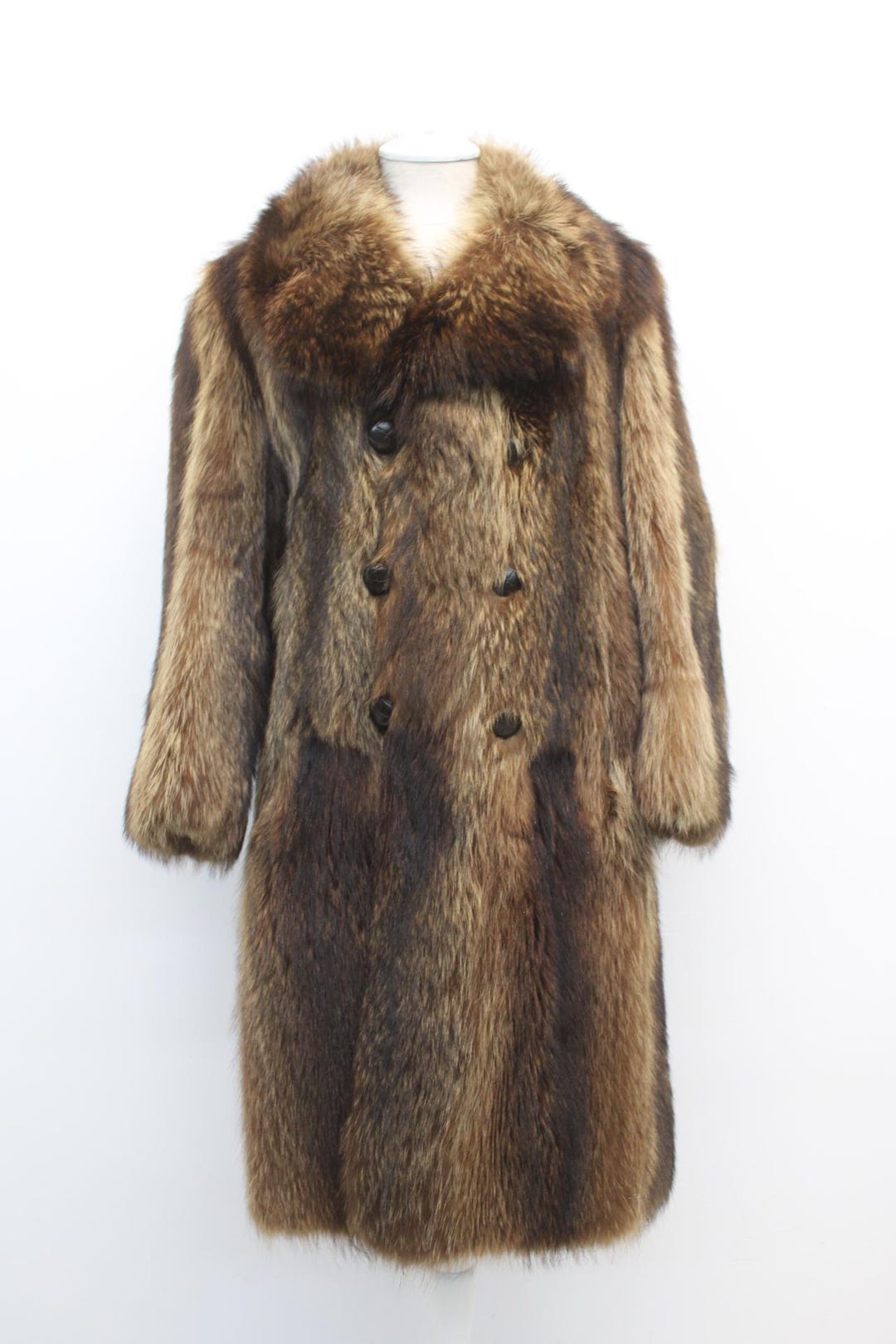 Excellent Canadian Raccoon Racoon Fur Coat Jacket Men Man Size 38 Small ...