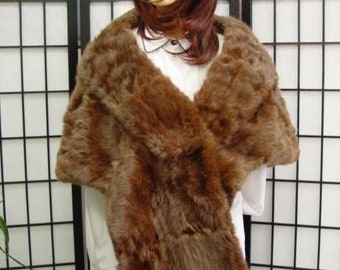 Mint Squirrel Fur Stole Wrap Shawl Women Woman Sz L