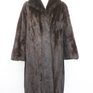 Excellent Canadian Dark Ranch Mink Fur Coat Jacket Women Woman Size 6 Small